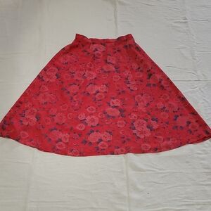 Floral Red Skirt